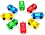 Mini Magnetic Tiles Cars Construction Set - 8 PCS Magnetic Car Base Compatiable with Mini & Standard Tiles, Magnet Building Blocks Expansion Set, Magnet Bricks Truck Toy for Boys & Girls