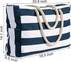 Becokan Beach Bags for Women Large Waterproof Beach Tote Bag Zipper Beach Bags Waterproof Sandproof Swim Pool Bag Large Tote
