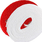 Foshine Clothesline 5m 1.64ft Length 2 Pack Camping Red White Clothes Drying Rope Portable Windproof Travel for Indoor Outdoor Laundry