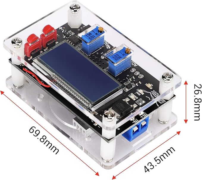 DROK Buck Boost Voltage Regulator, DROK DC 6-30V to DC 0.5-30V 5V 12V 24V Adjustable Voltage Converter, 4A 60W Power Supply Step Up Down Transformer Board Module with USB Port Case LCD Display Volt Am