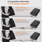 7.4V 16000mAh Battery Pack for Heated Vest with DC USB-C Ports, Portable Rechargeable Power Bank with Digital Display, Heated Vest Battery Pack for ORORO Venustas Heated Vest, Jacket, Pants