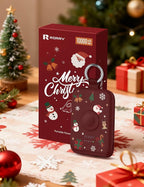RORRY CharmGo Portable Charger, 10000mAh 20W Fast Charging Portable Charger Power Bank with Built in Cables, Travel Battery Pack for iPhone 17/16/15/14/13/12 and Apple Watch, Christmas Red