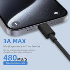 Car Carplay for iPhone 17 16 15 Charger Cord, 2Pack [3FT+6FT] USB A to USB C Charging Cable for Apple 17 Air/16 15 Pro/Pro Max/Plus Type C Cord, for iPad Pro 12.9/11, Air 5th/4th, for Android(Black)