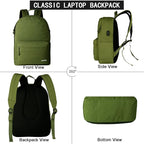 SUPACOOL Casual Laptop Backpack for Men and Women, Backpack for College, USB Charging Port, Lightweight Pack Back(Olive)