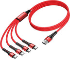 SIQIWO Multi USB C Cable Fast Charging, [4FT/2 Pack] QC 3.0(3A) USB C Splitter Cable, 4 in 1 Charger Cord with 4 Type C Ports, for iPhone 17/16/15 Series, iPad Air/Pro, Samsung Galaxy S26, Pixel, PS5
