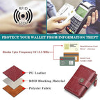 Small Wallet for Women Bifold Credit Card Holder RFID Blocking with Zipper Pocket