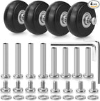 Zoofen 50 x 18mm Luggage Replacement Wheels 4 Pcs Rubber Suitcase Replacement Wheels Wear-Resistant Repair Casters for Luggage
