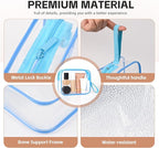 Icramsy Clear Makeup Bag,2 Pack TSA Approved Toiletry Bag Travel Toiletry Bag Hanging Makeup Cosmetic bag for Women Men (Blue)