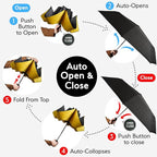 TUMELLA Inverted Windproof Umbrella, Large, Strong, Light, Portable, Automatic Reverse Folding Rain Umbrella, Durable Premium Grip, Fits Car & Backpack