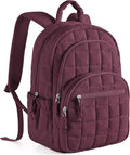 BAGSMART College Laptop Backpack, Travel Backpack for Women, Quilted Casual Daypack, Water-Resistant Bookbag for 15.6 Inch Laptop, Cherry Red