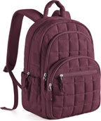 BAGSMART College Laptop Backpack, Travel Backpack for Women, Quilted Casual Daypack, Water-Resistant Bookbag for 15.6 Inch Laptop, Cherry Red