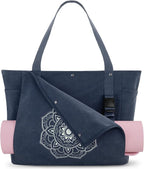 Gonex Yoga Mat Bag, Yoga Gym Bag Tote Bag with Multi Pockets For Women Men, Canvas Yoga Mat Carrier Take in Out Mat Easily For Pilates Travel Workout Office