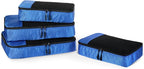 Amazon Essentials 4-Piece Packing Cubes Travel Accessories Set, Space-Saving Luggage Organizer with Double Zipper, Mesh Top, 2 Medium/2 Large, Blue (Previously Amazon Basics)