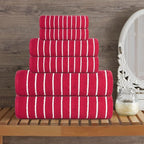 CASA COPENHAGEN Ecstatic 6Pcs 100% Egyptian Cotton Large Designer Towels Gift Set- Rosy, 600GSM, 2Bath 2Hand 2Washcloths, Bath Towels for Bathroom Set for Women & Men