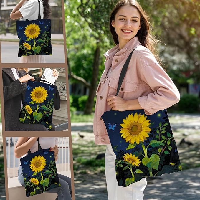 ANNA QUEEN Cat Tote Bag Shoulder Bag Handle Bag for Gym Yoga Picnic Beach Kitchen Reusable