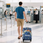 WUJIAONIAO Travel Luggage Cover Baggage Suitcase Cover Protector Skins 18-32 Inch (A9 TRAVEL, XL (for 29-32 inch luggage))