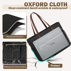 RAINSMORE Teacher Tote Bag 15.6 Inch Laptop Bag for Women Work Bag with Large Cup Holder Nurse Bag Computer Tote Handbag