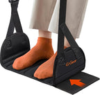 ErGear Airplane Foot Hammock with Wide Hardboard Support, Foot Hammock for Plane Travel with Extended Adjustment Strap, Portable Airplane Foot Rest Travel Essentials for Long Flight