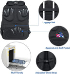 KROSER TSA Friendly Travel Laptop Backpack 18.4 inch XXXL Gaming Backpack Water-Repellent College Daypack Business Backpack with RFID Pockets & USB Port for Men/Women-Black | TSA Friendly
