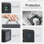 Silicone Case for Anker Prime Power Bank 27,650mAh 250W 1/4-inch nut Hole, TF/SIM Card Storage Reserved Compatible with Anker 250W Prime Power Bank Protective Cover Dustproof Soft with Handle(Black)