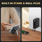 10000mAh Portable Charger Power Bank for magsafe, 22.5W Fast Charging Wall Plug Power Bank for iPhone Andriod Sumsung 5 in 1 Travel Wireless Charger Built in USB C Lightning Cables-B