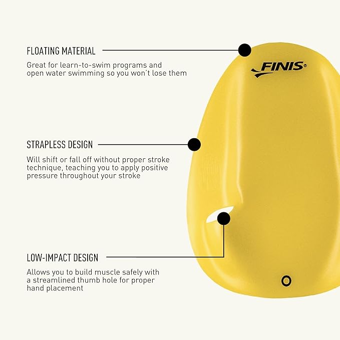 FINIS Agility Floating Swim Paddles - Strapless Design for Stroke Technique - Instant Feedback