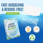 Eco-Friendly Travel Size Laundry Detergent Sheets - 10 Loads Ultra Concentrated, Stain-Fighting Enzymes & Plant Powered, Compact Washer Sheets, Pocket Friendly, Hot/Cold Cycles, Tough on Stains & Odor