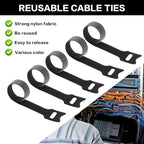 50 Pcs Reusable Cable Ties for Cords, 6" Hook and Loop Adjustable Cord Straps, Reusable Zip Ties, Wire Organizers for Cords Electrical Cord Management Office Home Computer PC Cable Management(Black)