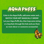 Skillmatics Aqua Puffs - 3D Art Kit, Animals, Mess-Free Paint by Number Craft for Kids, DIY Color Activity, Screen-Free Entertainment, Travel & Creative Gift for Girls & Boys Ages 4, 5, 6, 7, 8, 9, 10