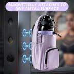 Magnetic Gym Bag for Men and Women, Magnetic Water Bottle Holder for Gym, Small Gym Bag, Gym Gifts for Women and Men (Purple, <40 OZ)