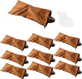 GONGKANGYUAN 10 Pack Shoe Bags for Travel Satin Fabric Shoe Bag with Drawstring for Men Women Travel Protecting Storing Shoes (Brown)