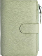Passport wallet and Card Slot Combo RFID Blocking Slim Leather Travel Passport Wallet for Men and Women with Zippered Coins Pocket Passport holder, Light Green