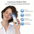 2-in-1 Cold & Warm Depuffing Wand for Face & Eyes,Adjustable Temperature Facial Massager with Cooling & Gentle Heat,Portable Skincare Tool for Puffiness, Dark Circles & Radiant-Looking Skin