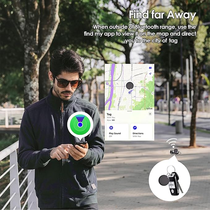 GPS Tracker for Vehicles No Subscription, Hidden Tracker Device for Vehicles, Mini Car Tracker Tag Work with Find My (iOS Only), Tracking Device for Kids, Key, Pet (1)