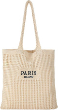 Trifabricy Beach Bags for Women, Large Beach Bag, Woven Straw Tote Bags Waterproof, Weaving Swim Shopping Travel Bag