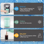 HyperChiller HC2M Patented Iced Coffee/Beverage Cooler, NEW, IMPROVED,STRONGER AND MORE DURABLE! Ready in One Minute, Reusable for Iced Tea, Wine, Spirits, Alcohol, Juice, 12.5 Oz, Mint Blue