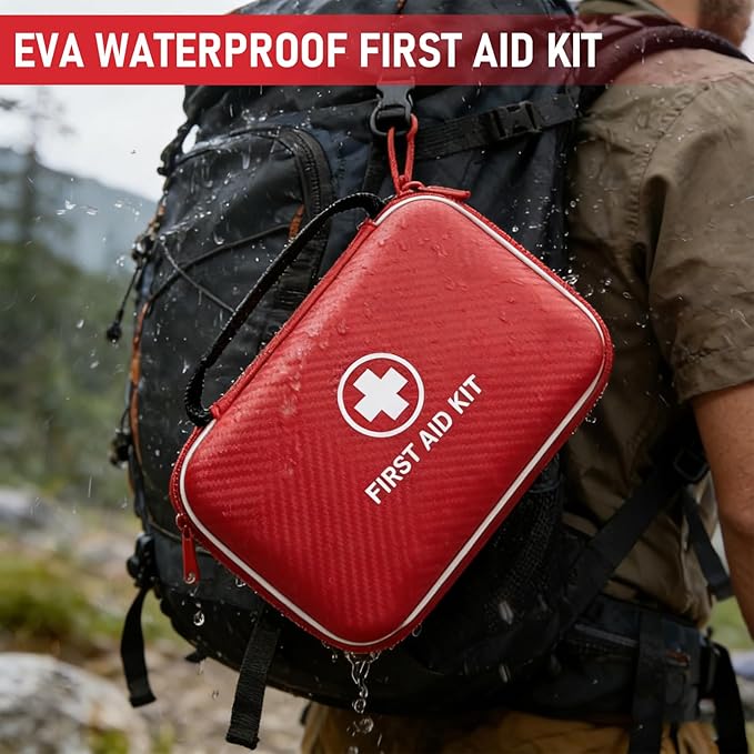 First Aid Kit - Smart Compartments Medical Kit, 2 Pack Large Capacity for Various Emergency Supplies, EVA Emergency Kit for Home, Car, Travel, Camping, Hiking, Office and Outdoor Emergencies