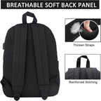 SUPACOOL Lightweight School Backpack with Pencil Pouch, Backpack for School Boys and Girls(Black backpack set)