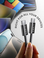 LISEN USB C Cable, 6-Pack [3.3/3.3/6.6/6.6/6.6/10FT] USBC to USBC Cable for iPhone 16e 15 Pro Max Charger Cord, 60W C to C Cable Fast Charging for Samsung S25/S24/23, Switch 2, iPad, MacBook,Black