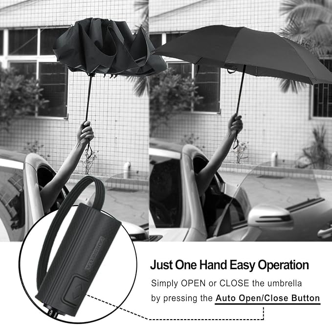 LANBRELLA Umbrella Windproof Compact Travel Umbrella Auto Open Close for Rain