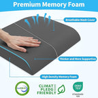 TranquilRelax XLarge Seat Cushion, Soft Foam Cushion for Long Sitting Hours on Office Chair, Home & Car, Non-Slip Chair Pad for Relieving Back & Sciatica & Hip & Coccyx Pain (Grey)