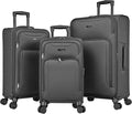 World Traveler Dejuno Jasper Lightweight Expandable Spinner Luggage, Charcoal, 3-Piece Set(20in,24in,28in)