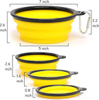 2 Pack Dog Bowl Pet Collapsible Bowls with Clasp Puppy Travel Bowl Portable Cats Water Food Dish for Walking Parking Outdoors Traveling