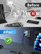 2Pack 65W USB C Charger Block, 3Port Fast Charging Adapter, Type C Fast Charging Blocks Cube PD USBC Wall Plug+QC3.0 USB A Charger Brick for MacBook Pro/Air,iPad,iPhone 17/16,Samsung S26/S25&More-Blue