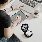 Round Earbud Case Portable EVA Carrying Case Storage Bag Cell Phone Accessories Organizer with Carabiner for Earphone, Earbud, Earpieces, SD Memory Card, Camera Chips,Black