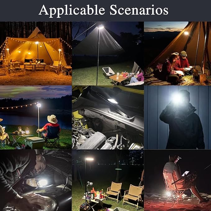Camping Lights 13200 mAh 4500 Lumens 45W Portable Gear Power Outage USB Outdoor Rechargeable Magnetic Hanging Lantern Emergency Flashlight LED Canopy Tent Light