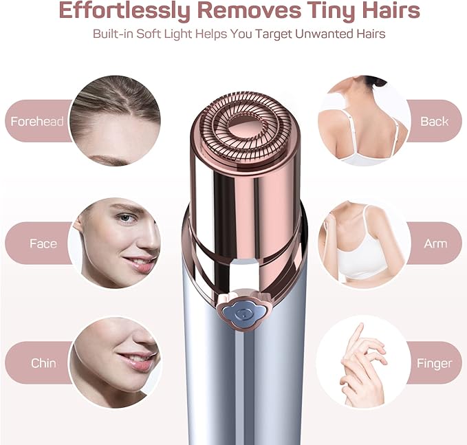 Facial Hair Removal for Women, Electric Painless Facial Hair Remover for Face, Chin, Lip with a Velvet Bag