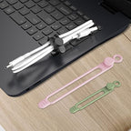 Silicone Cable Ties Cord Organizer for Cable Management, 24PCS 4.2" and 7.1" Reusable Cable Organizer Electronic Accessories for Home, Office, Kitchen, School, Travel (4 Colors)