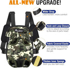 Pawaboo Pet Carrier Backpack, Adjustable Pet Front Cat Dog Carrier Backpack Travel Bag, Legs Out, Easy-Fit for Traveling Hiking Camping for Small Medium Dogs, Medium (Pack of 1), Deep Camouflage Black