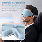 BeHoomi Sleep Mask, Premium Eye Mask for Sleeping, Total Blackout, Superior Soft Comfort, Upgraded 3D Ergonomic Designed Sleeping Mask for Home, Office, Travel, Meditation, Sky Blue